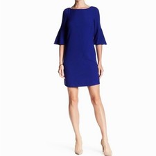 Vince Camuto Laguna navy crepe bell sleeve dress size 4