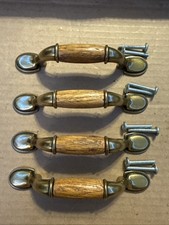 4 Country Style Drawer Handle Pull Pulls Kitchen Bathroom Wood Grain Gold Metal
