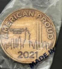American Proud 2001 - 2021 20th Anniversary 9/11 American Legion Medal Token