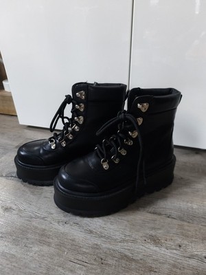 Koi Footwear - Platform Stiefel, Stiefeletten, Boots, Gr. 39, Schwarz, Vegan 