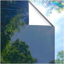 Coavas One Way Blue Privacy Window Film 35.4"x78.7" Sun Block Reflective Heat Ti