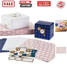 Flat Wrapping Paper Sheets with Cutlines on Reverse 12 Folded Sheets with Sti...