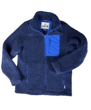 Magellan Outdoors Youth L 14/16 Sherpa Fleece Jacket Full Zip Navy Classic