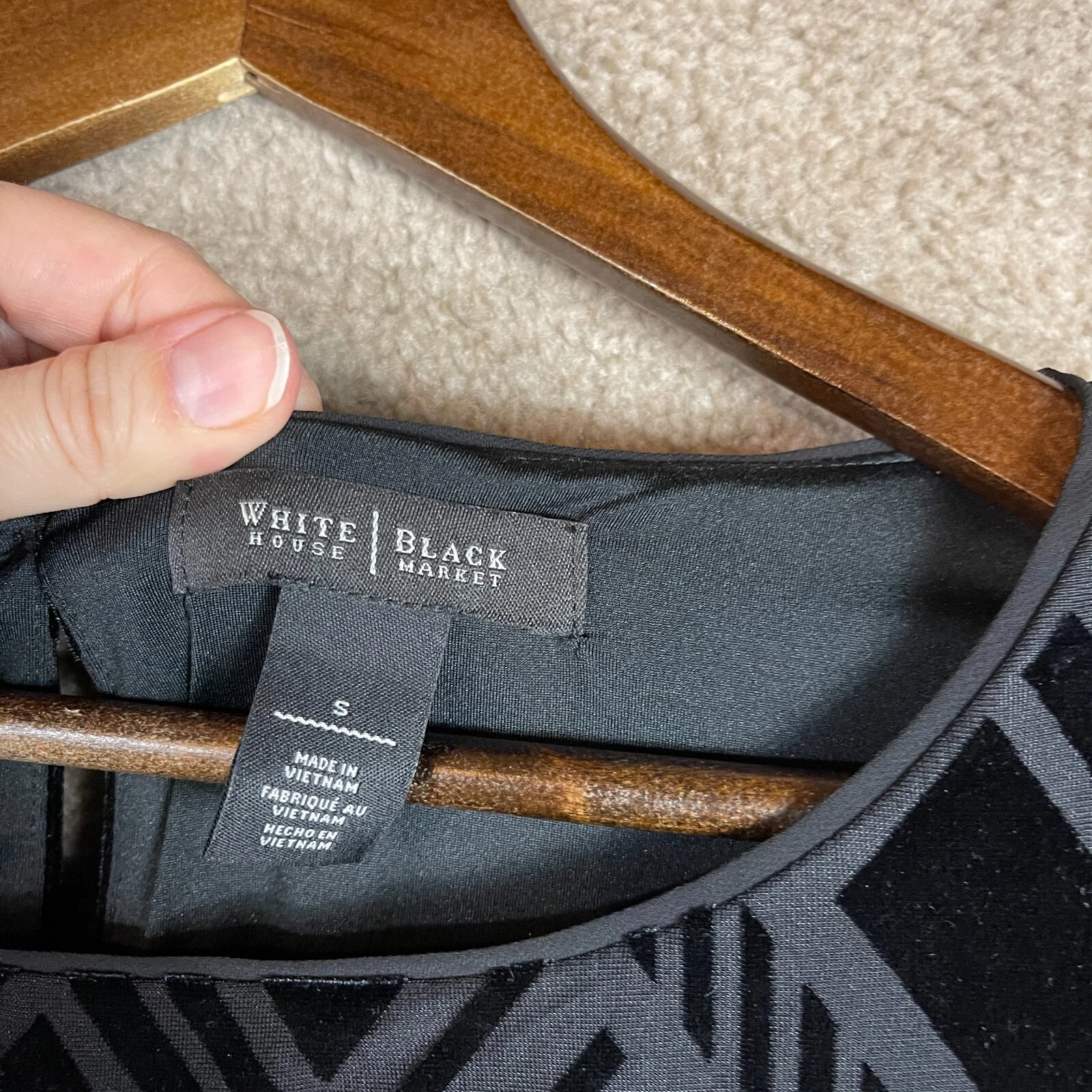 VETEMENTS Abito donna mercato nero casa bianca piccolo pullover velluto elasticizzato maglia chevron