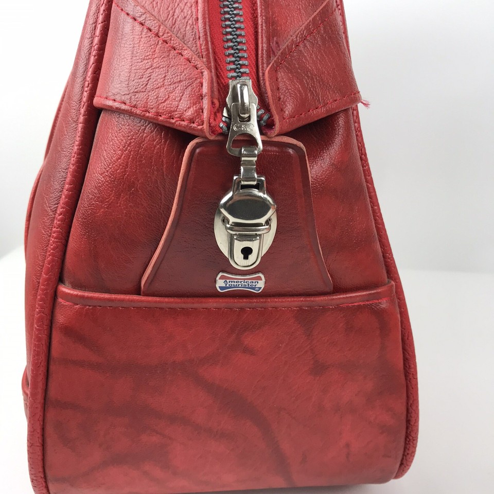 Vintage Bag American Tourister Red Retro Travel Carry On Soft Luggage