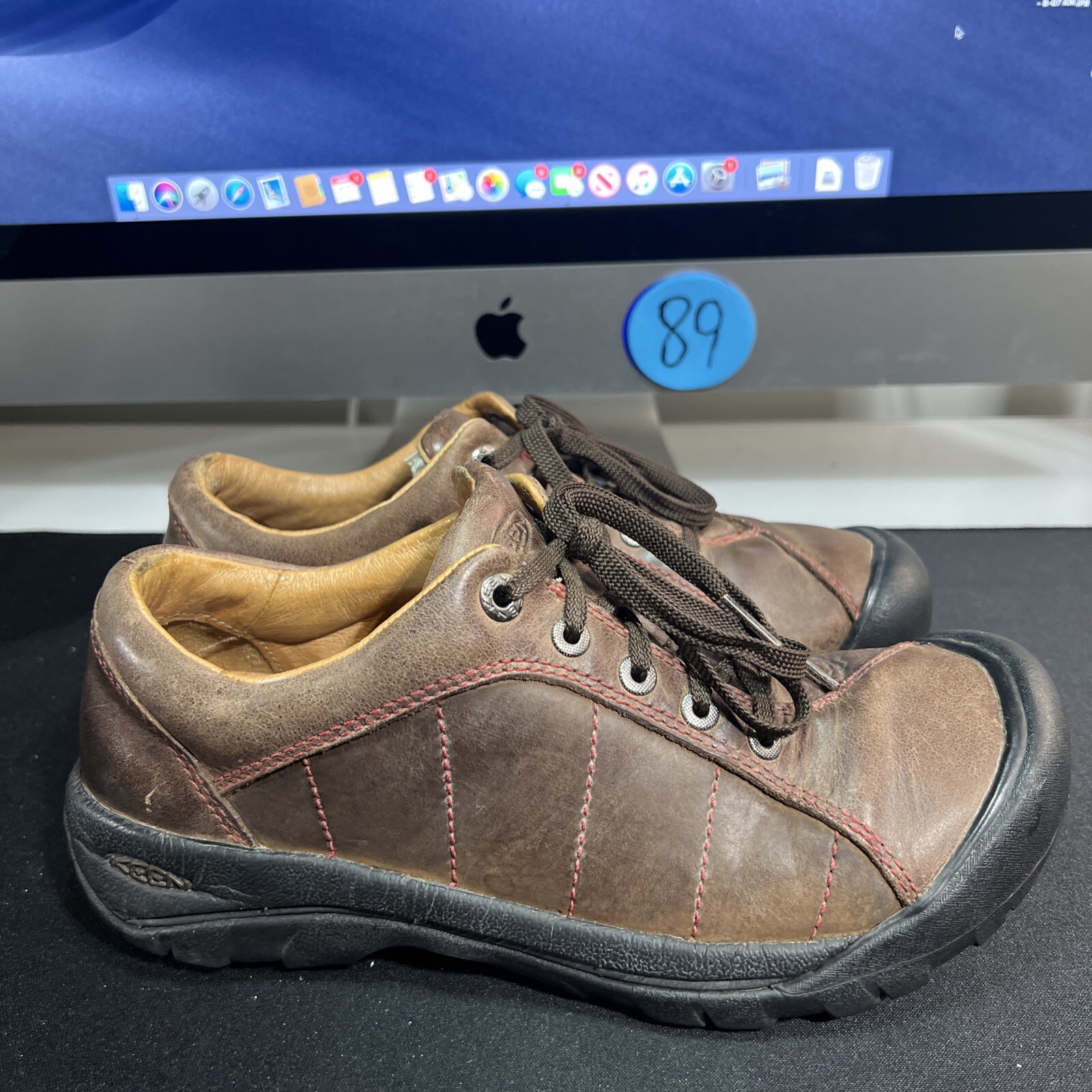 Scarpe da trekking Keen in pelle marrone 0508 casual impermeabili da donna taglia 8 5