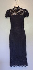 Ganni Navy Midnight Blue Cap Sleeve Flynn Lace Pencil Sheath Dress 34