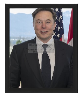 ELON MUSK PATRIOTIC AMERICAN FLAG TESLA SPACE X CEO 2019 8X10 FRAMED PHOTO