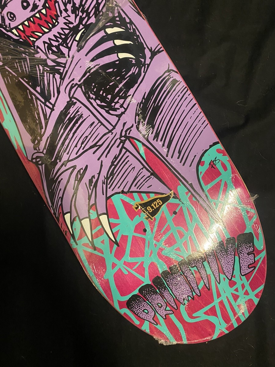 RARE SIGNED Franky Villani Bat Primitive Skateboard Deck Egg Glows