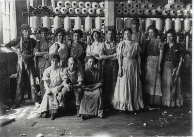 Black and White Photo Women Men Cotton Mill Workers  8x10  Reprint  A-21