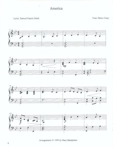 Three Patriotic Pieces Songbook Harp 1999 Mary Radspinner America the Beautiful - Picture 2 of 7