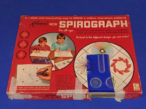 Vintage 1967 Spirograph Set No. 401 Kenner [COMPLETE Minus Pens] a