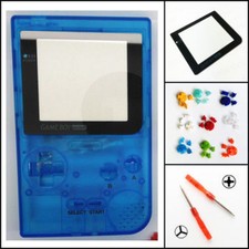 Nintendo Game Boy Pocket GBP Replacement Housing Shell Clear Blue BUTTONS 