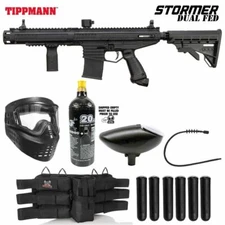 Maddog Tippmann Stormer Elite Dual Fed Titanium Paintball Gun Starter Pack
