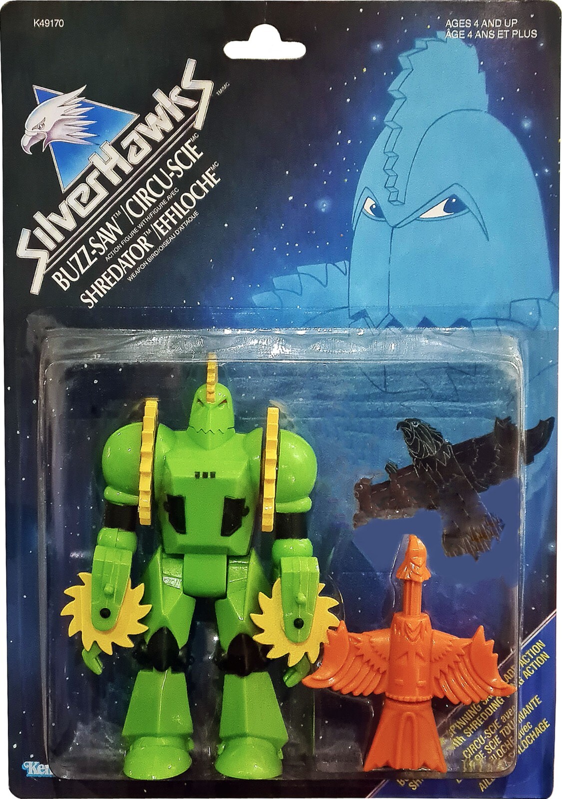 SilverHawks Buzz-Saw w/ Shredator Figure, Vintage 1986 Collectible