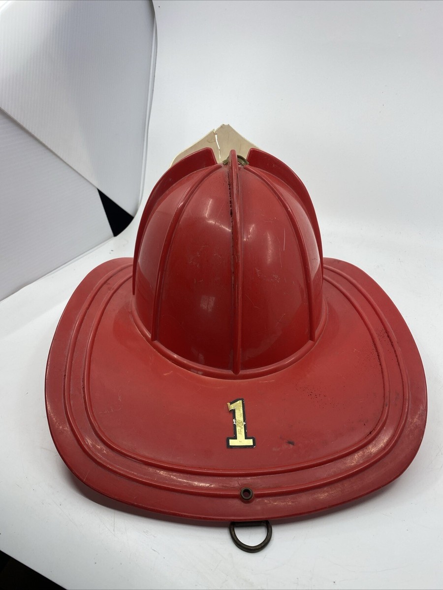 ビンテージ TEXACO FIRE-CHIEF ダストボックス ゴミ箱 Vintage TEXACO FIRE CHIEF FIREMAN HAT WITH Speaker-- DAMAGED