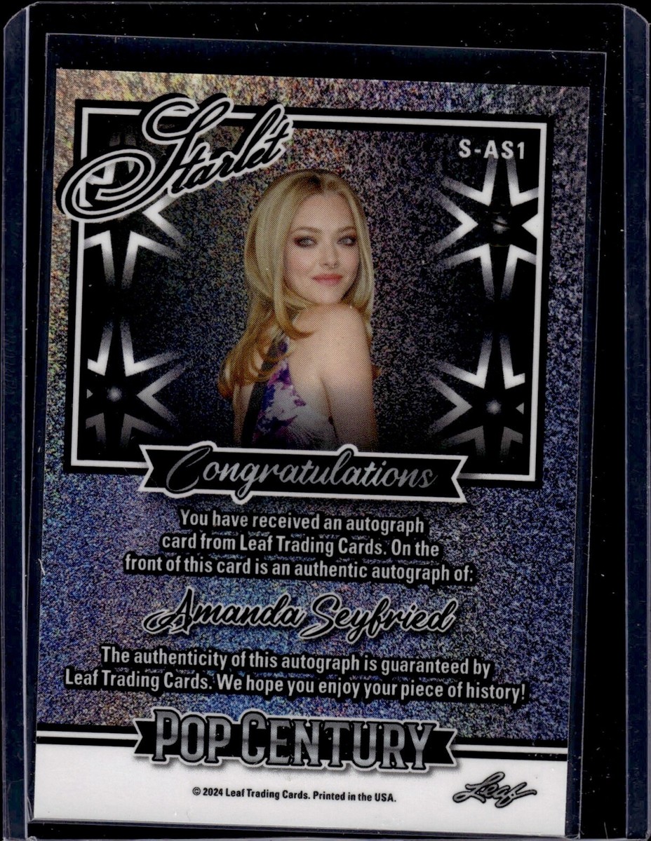 アマンダ・セイフライド　直筆サインカード Leaf Pop Century 2024 Leaf Pop Century Amanda Seyfried STARLET AUTO #6/9 signed | eBay