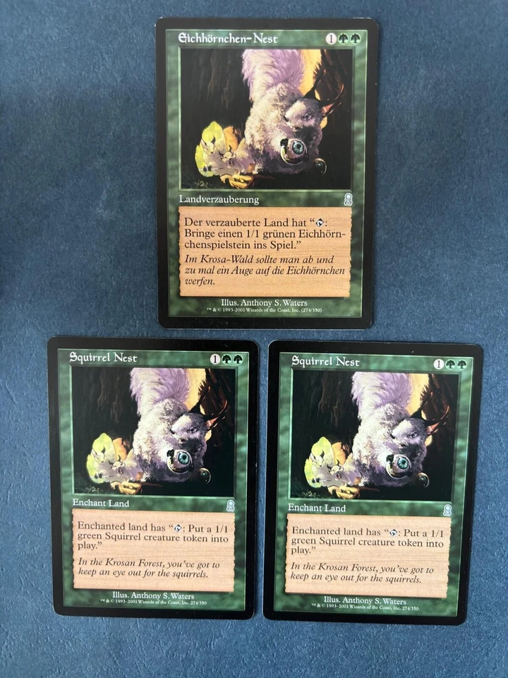 MTG 3X ODYSSEY SQUIRREL NEST ENGLISH + GERMAN MAGIC THE GATHERING UNCOMMON GREEN - Image 3 of 4