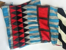 Large Knit Scarf Tribal Pattern Acrylic