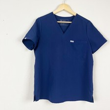 Figs Catarina Blue One Pocket Scrub Top Size Medium