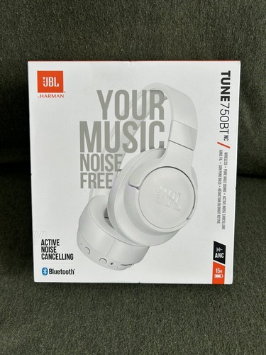 JBL TUNE 750BTNC Wireless Noise-Cancelling Over-The-Ear Headphones - White
