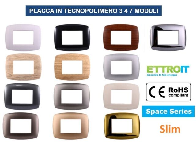 Placche Bticino LIVING LIGHT Placchette Compatibili Placca 3 4 7 moduli + colori