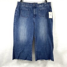 Pantalones de mezclilla NYDJ para mujer 20W azul parche mayor pierna ancha capri elásticos nuevos con etiquetas