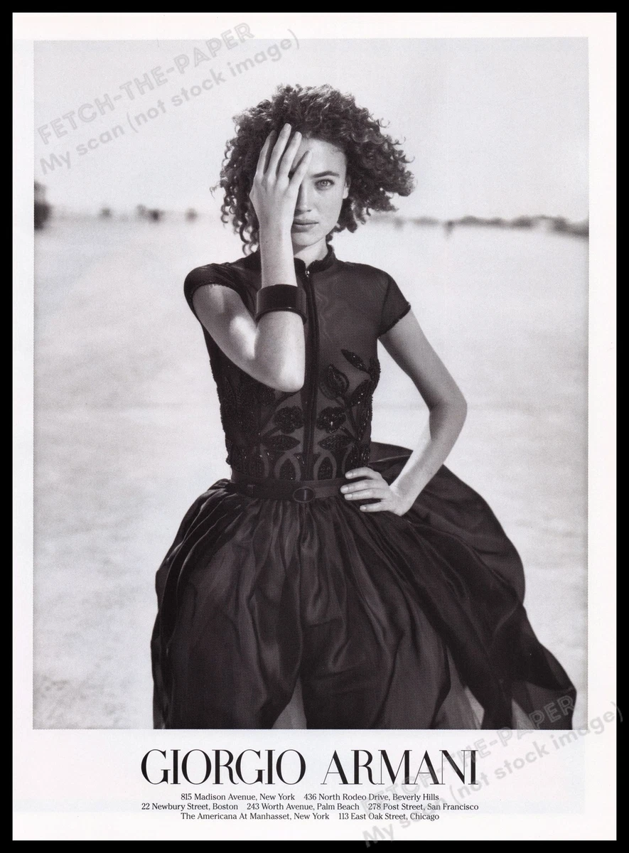 Giorgio Armani Dresses 1990s Print Advertisement Ad 1996 Sexy Model