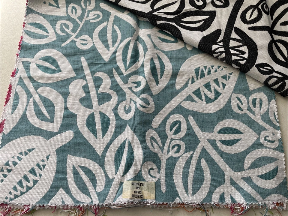 Juego de calor Covington Fabric and Design LLC tapicería cuadrados colorido estampado de hojas Foto 4 de 4