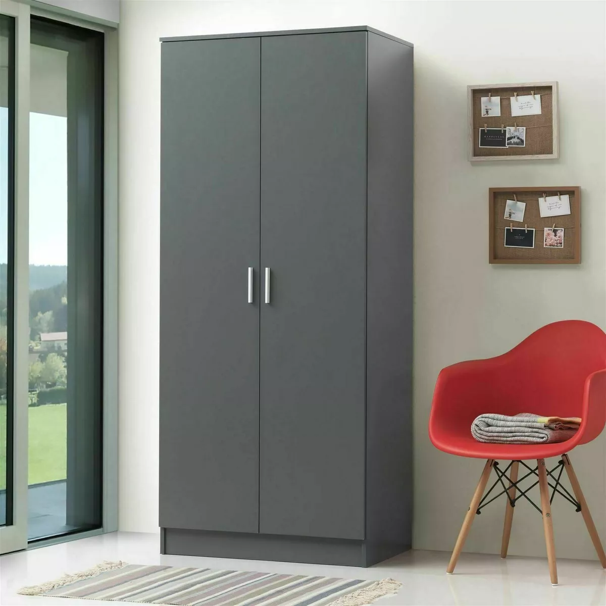 Dark grey gloss bedroom furniture deals