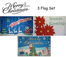 3x5 Merry Christmas 3 Flag Wholesale Set 12 3'x5' House Banner Grommets