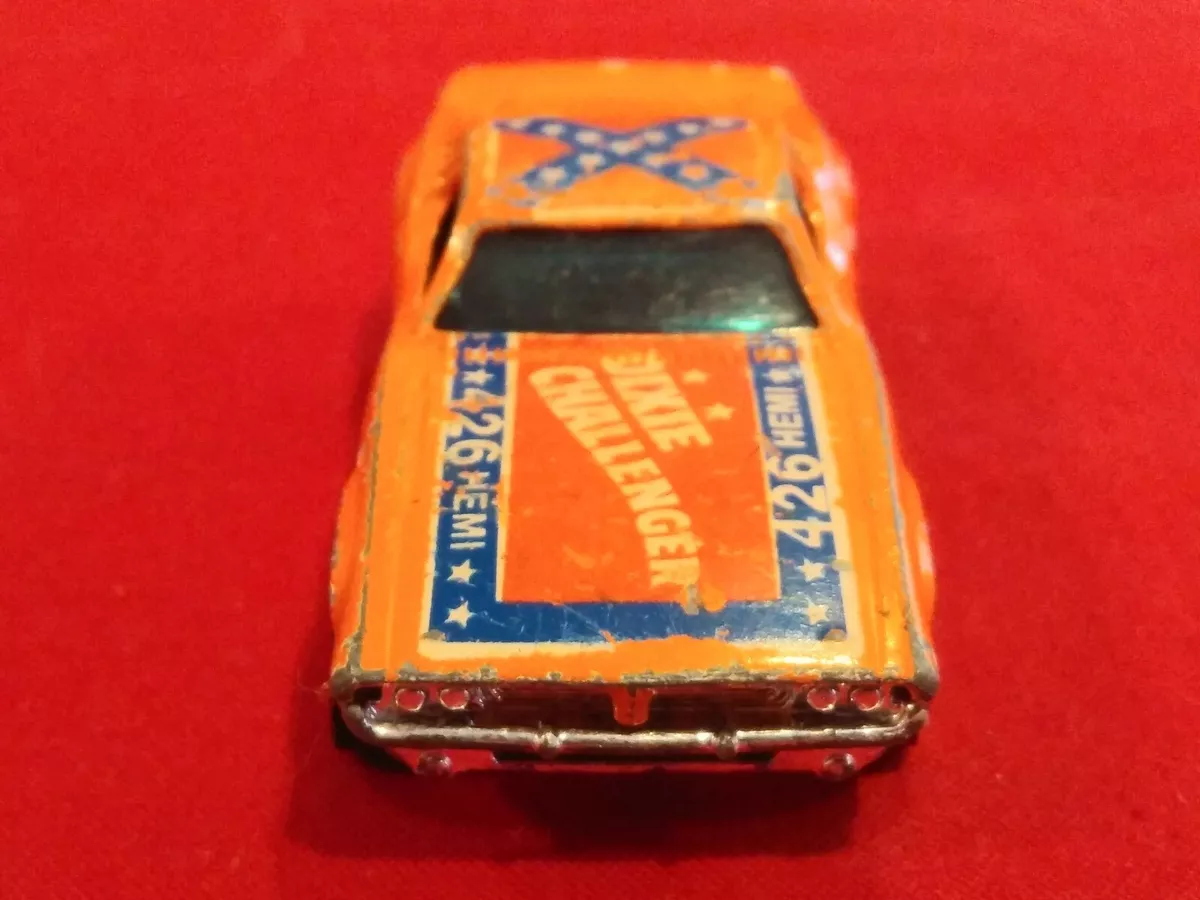RARE 1970 HOT WHEELS Orange Dodge Dixie Challenger 426 HEMI Car Black Wall Tires