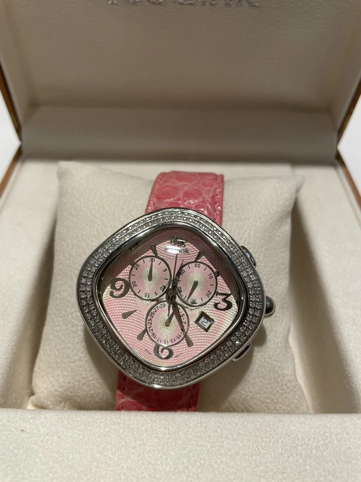 Роскошные швейцарские часы IceLink Pink Pegasus — бриллиантовый акцент — бесплатная доставка! - Изображение 2 из 4
