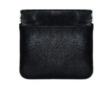 Vegan Leather Coin Holder - 3 Pockets, One Squeeze to Open, great for Travel