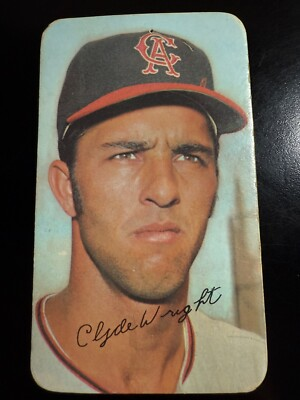 #ad 1971 Topps Super Clyde Wright #39 PIN HOLE $2.22
