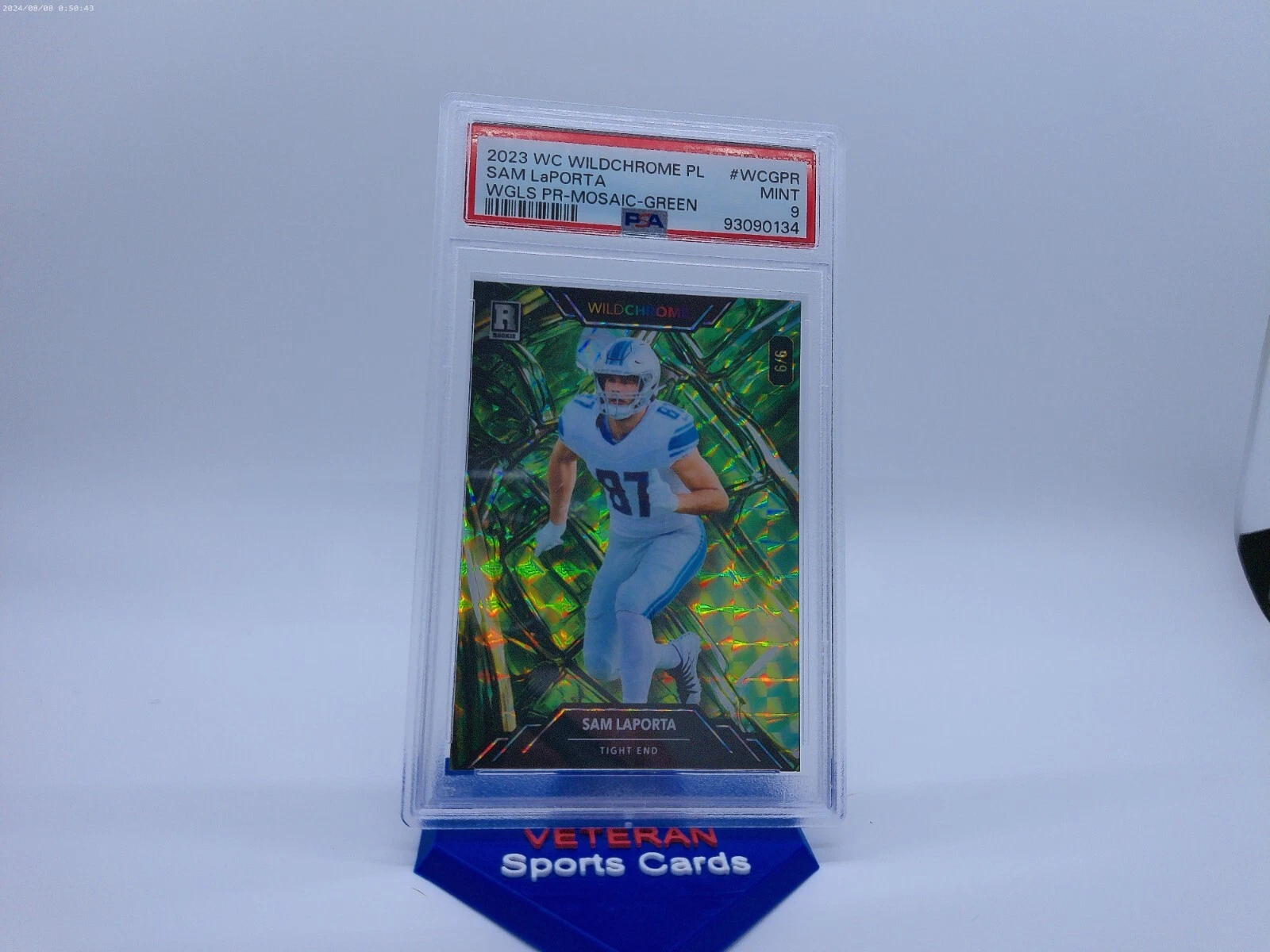 Sam LaPorta Wild Card Wildchrome Pro-Look Wildglass Promo #WCGPR Mosaic Foil-Green