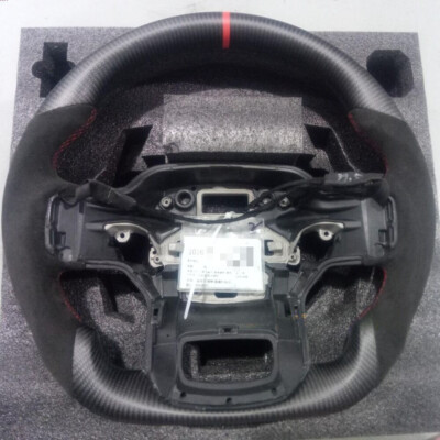 Real Carbon Fiber Steering Wheel Fit For F150 Raptor W/Heated 2022-2024