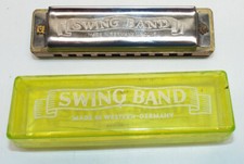 Vintage US Zone West Germany Swing Band Harmonica W/Case Works Perfect