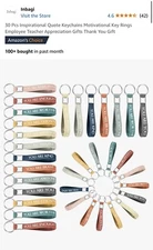 30 Pcs Inspirational Quote Keychains Motivational Key Rings Appreciation Gifts