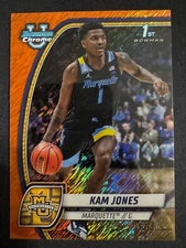 2024-25 Bowman Chrome University Kam Jones #39 Orange Shimmer Refractor /65 READ
