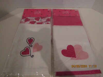 Kitchen Towels, Hearts, 2 Packages of 2, New