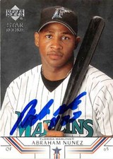 Abraham Nunez autographed baseball card Marlins 2001 Upper Deck #20 Star Rookie