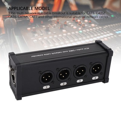 Multi Network XLR Cable Breakout 4 Channel 3 Pin Over RJ45 Ethercon Extender