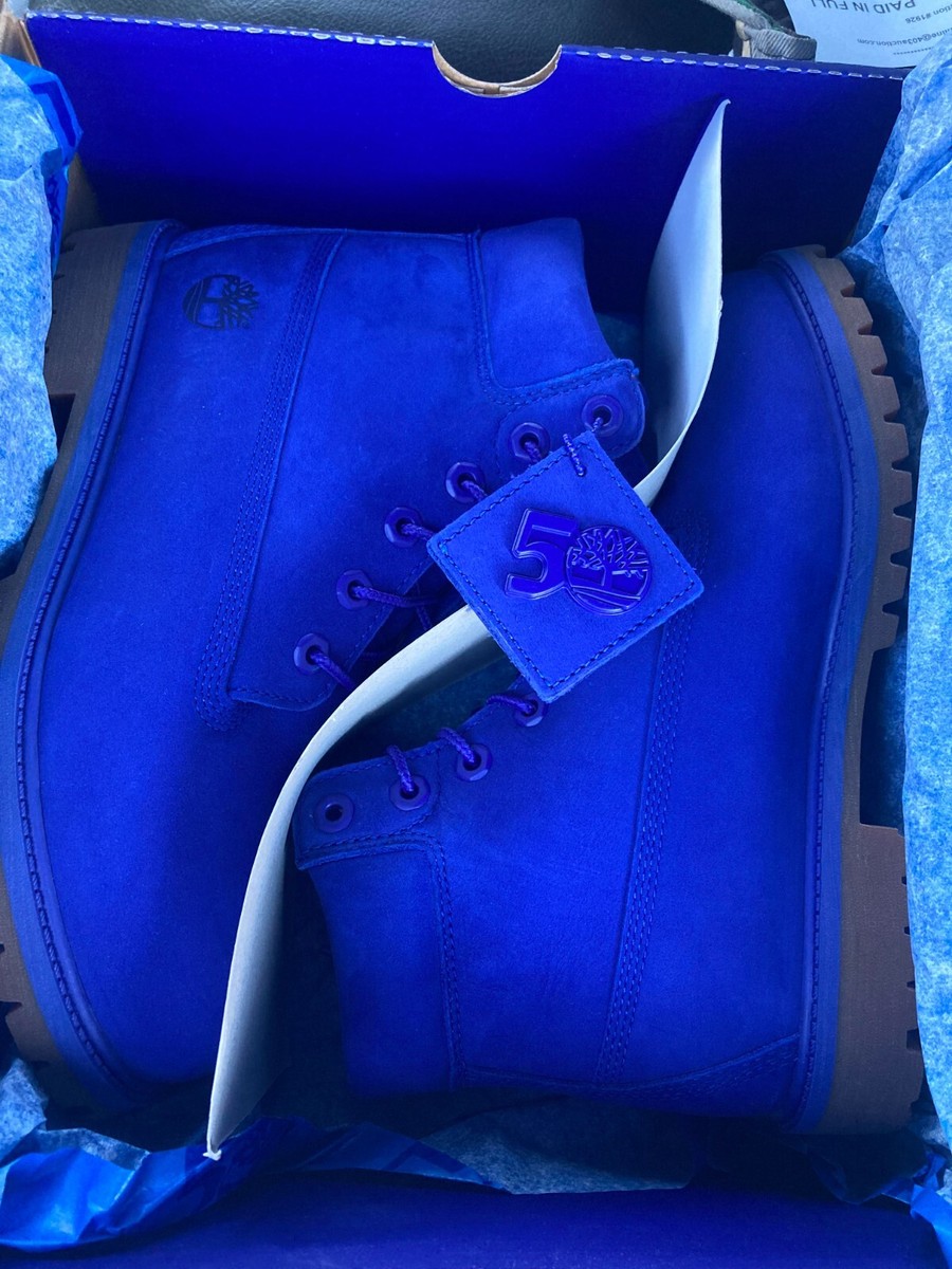 TIMBERLAND 50TH ANNIVERSARY PREMIUM WATERPROOF BOOTS NUBUCK BLUE