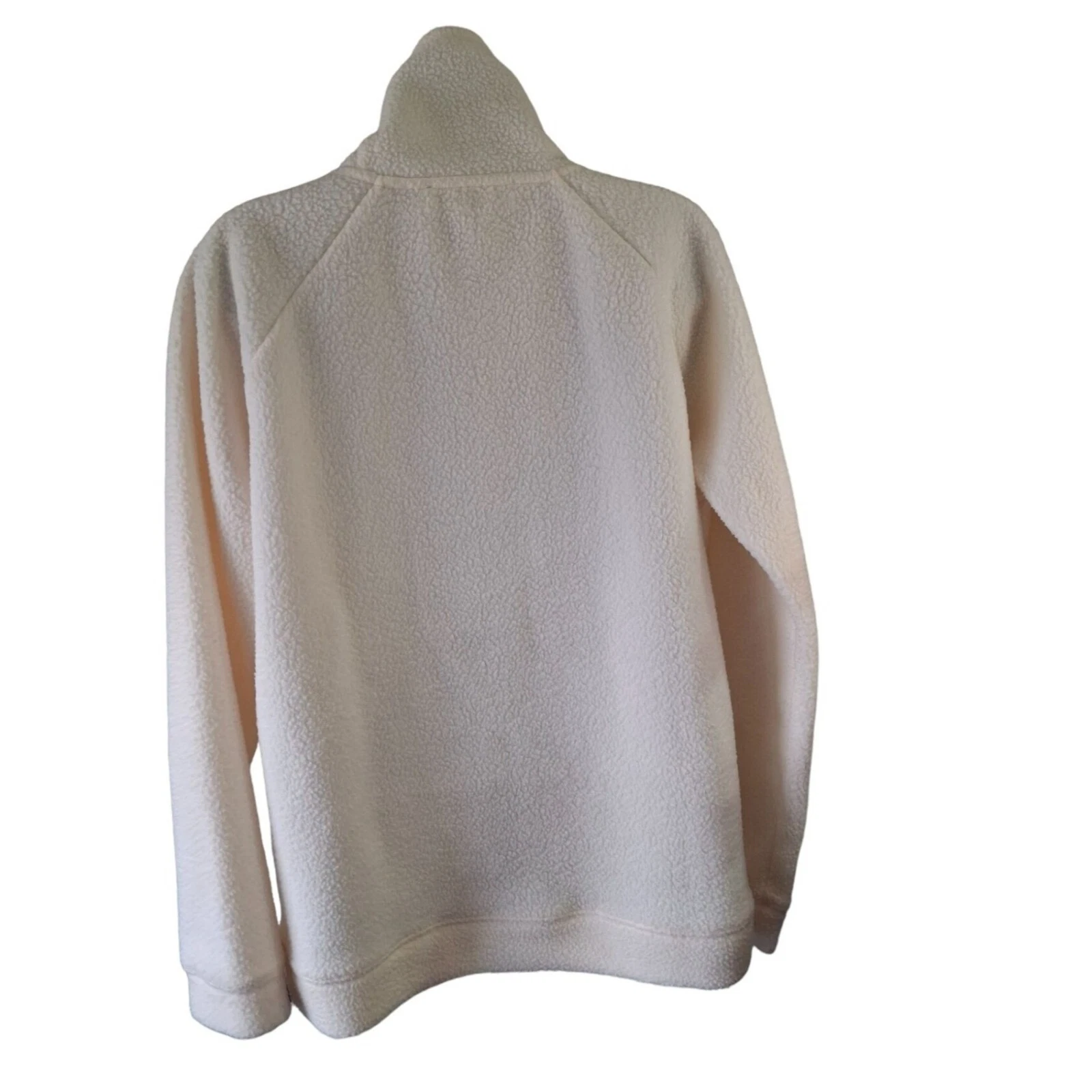 OFF WHITE Michael Kors Sherpa Felpa Felpa Maglione Donna Grande Crema Tasca Canguro