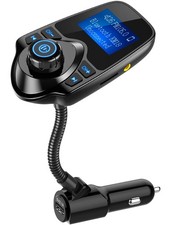 Nulaxy Bluetooth 5.4 Car Adapter FM Transmitter with 1.44" LCD Screen Black