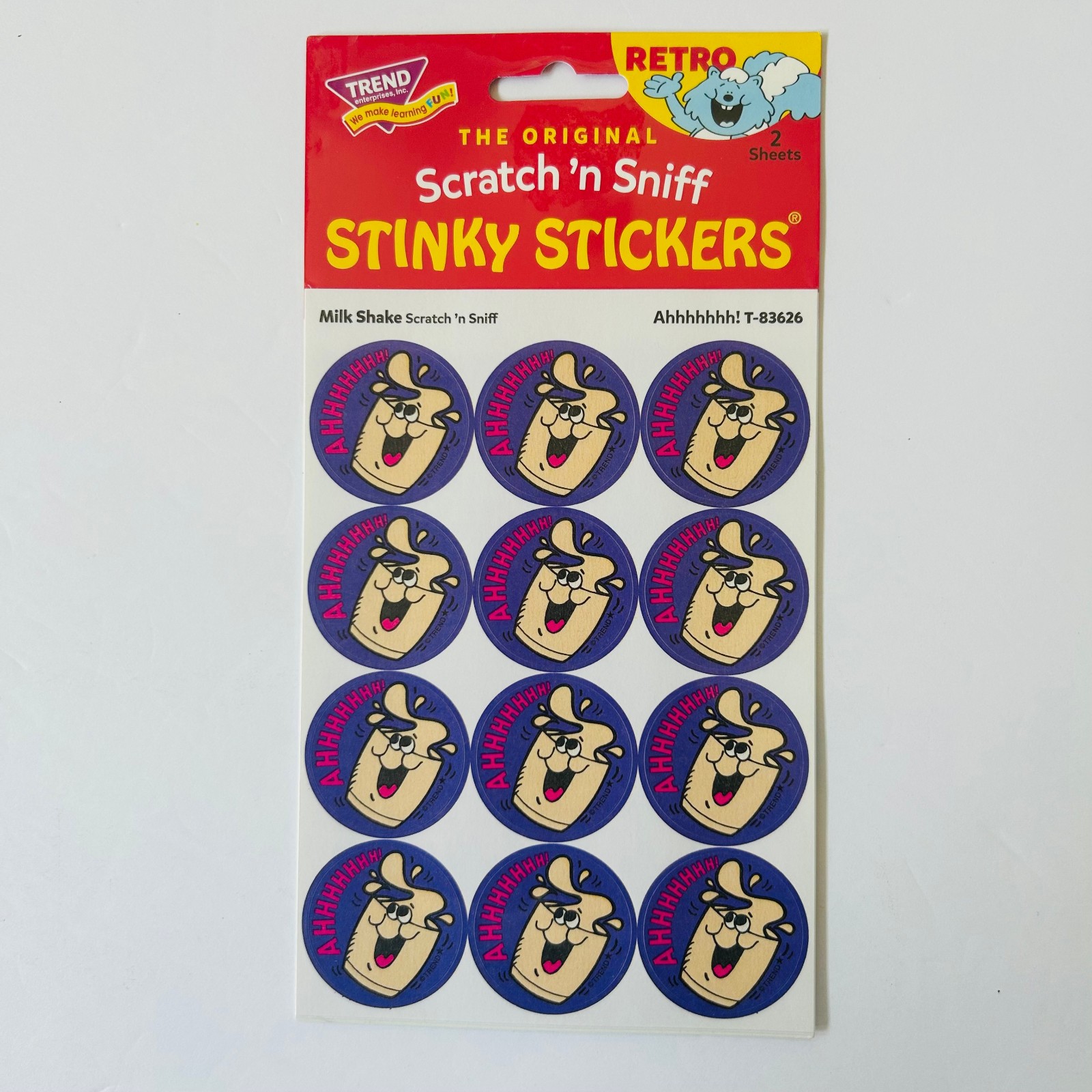 TREND Scratch n Sniff RETRO STINKY STICKERS, milk shake scented -NEW!