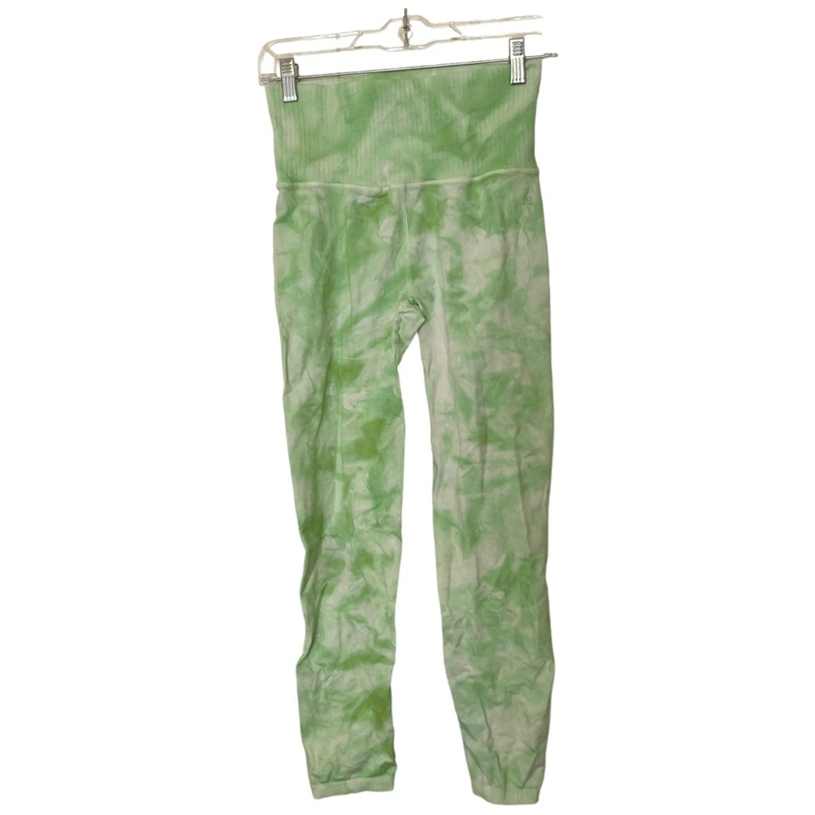 free-people-movement good karma tie-dye electric pistachio leggings