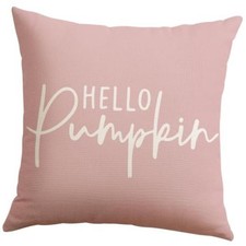 Hello Pumpkin Throw Pillow Cover 18x18 Inch Fall 18" x 18" Pack of 1 Pink