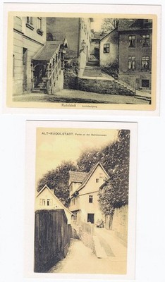 AK 2x Alt - Rudolstadt Schloßaufgang Schlossmauer Repro